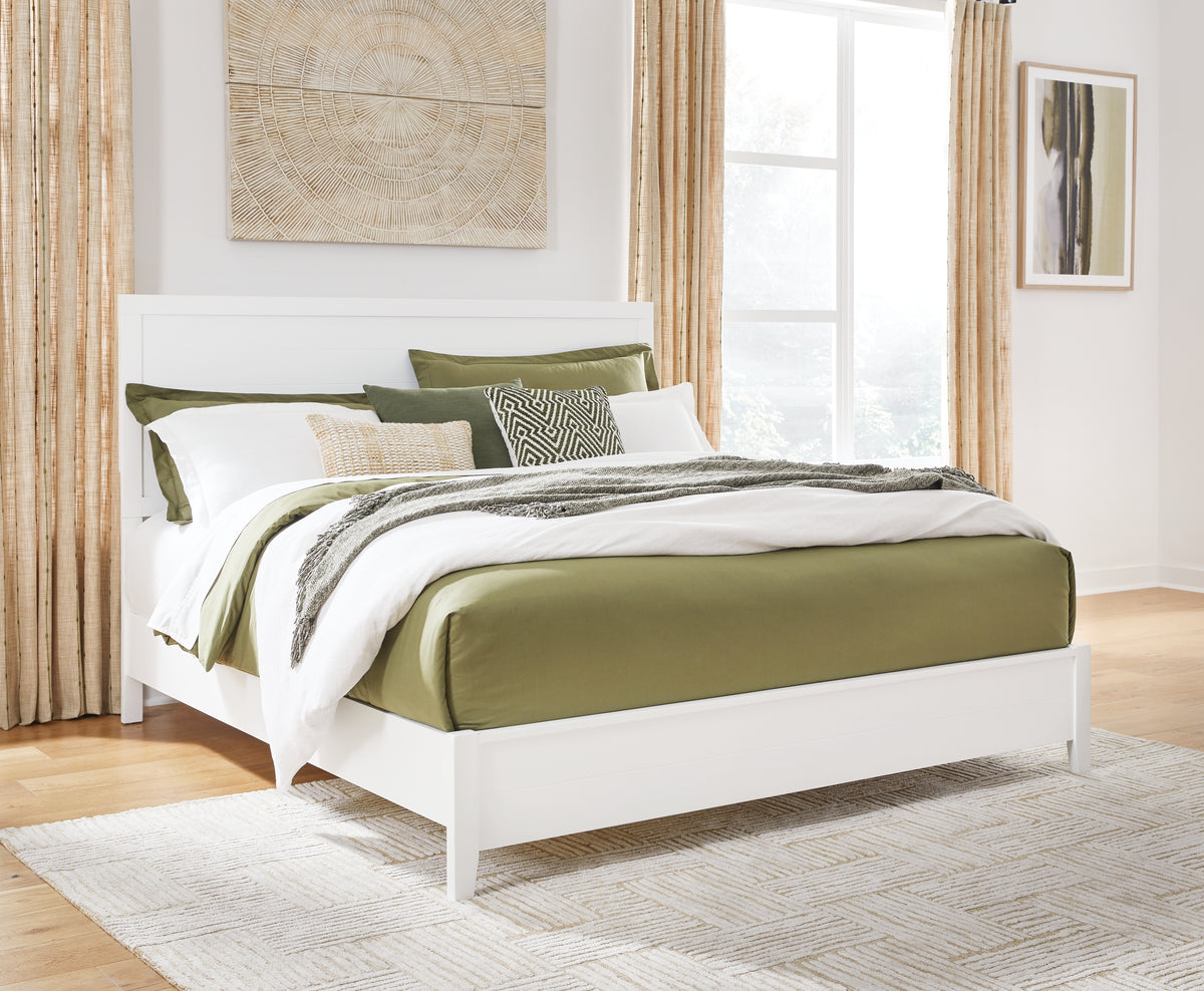 Tampa Furniture Outlet Lutz - Ashley Furniture - Binterglen Bedroom - King Panel Bed / White - B427B8