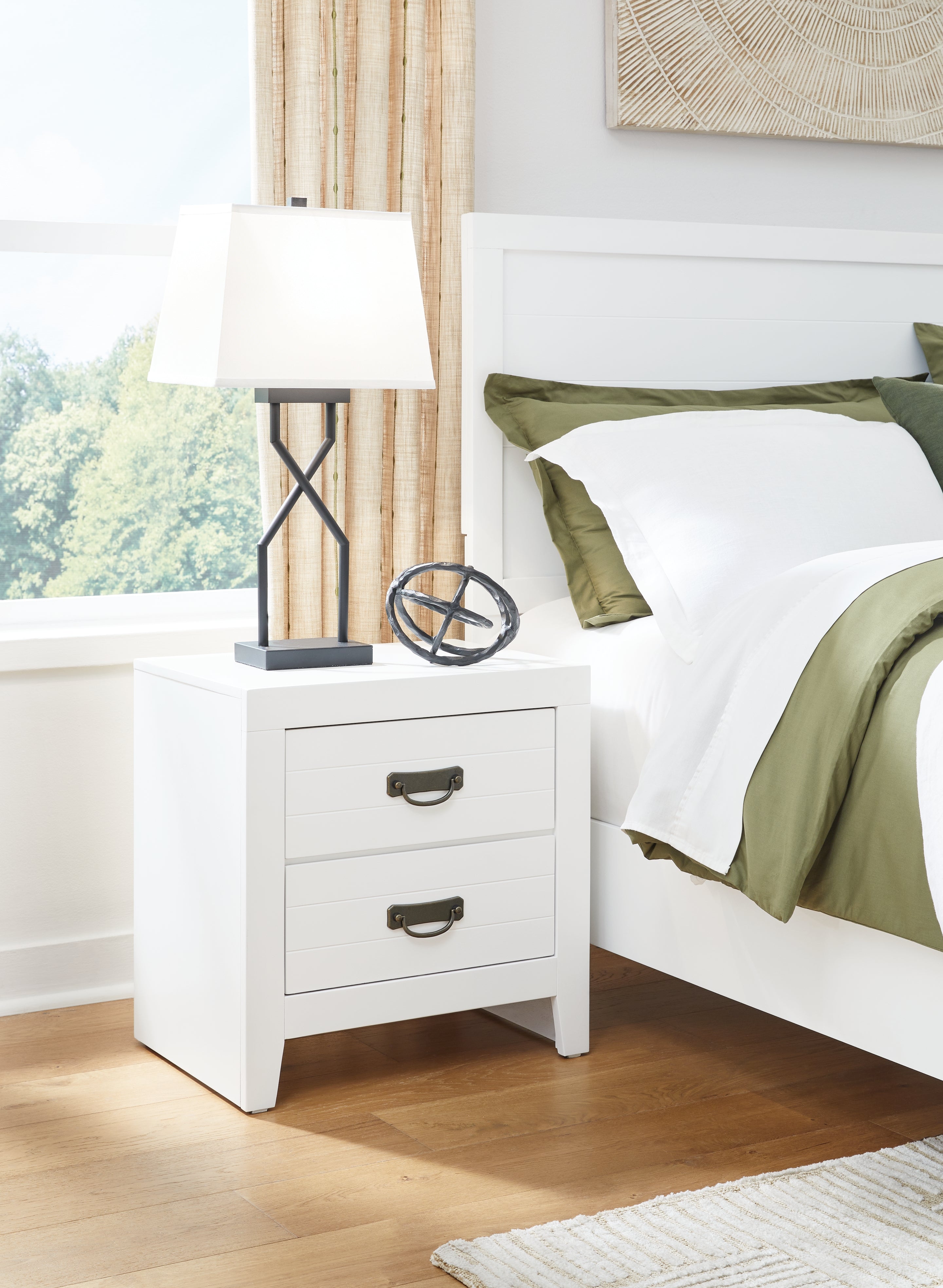 Tampa Furniture Outlet Lutz - Ashley Furniture - Binterglen Bedroom - Two Drawer Night Stand / White - B427-92