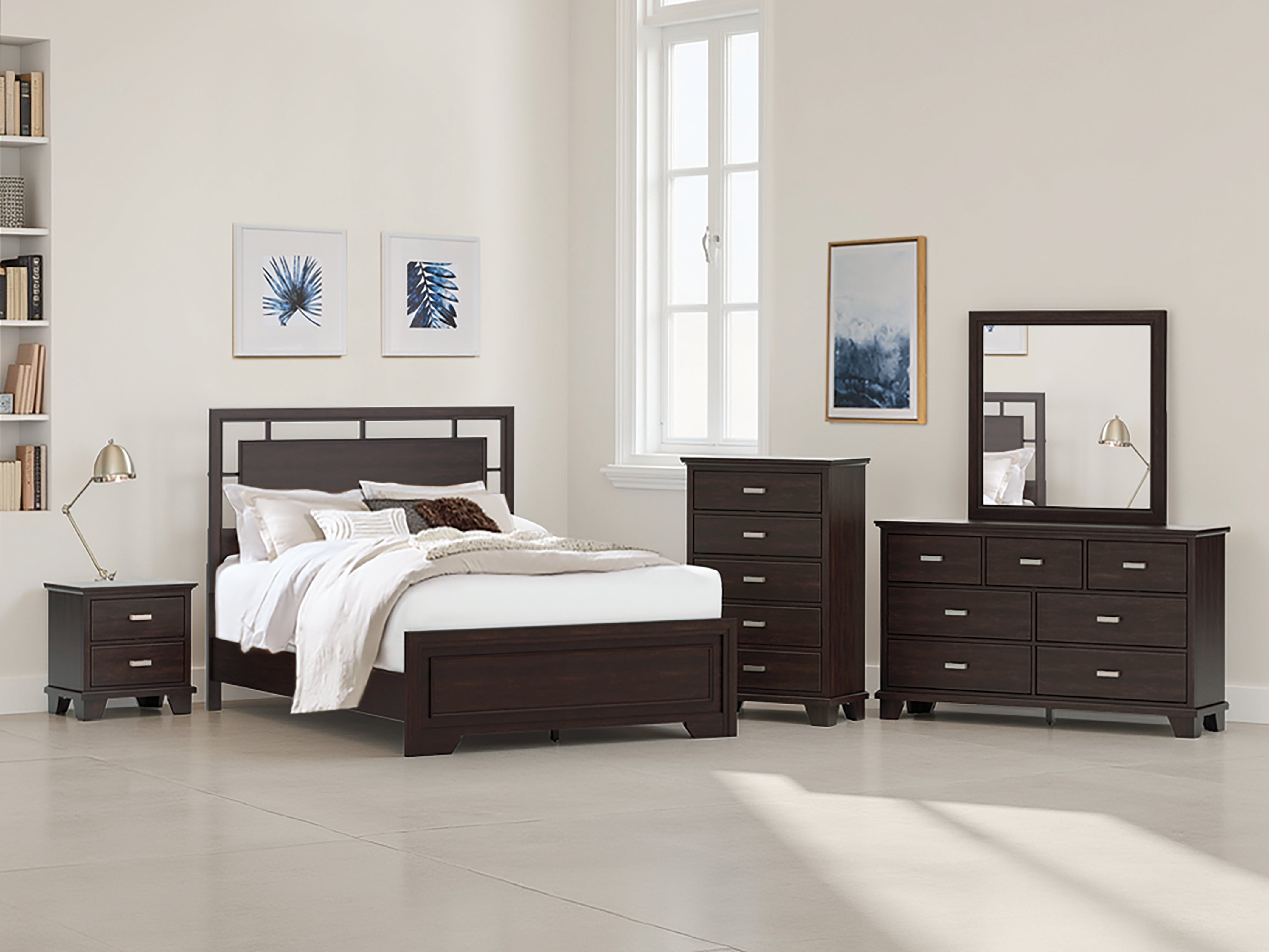 Tampa Furniture Outlet Lutz - Ashley Furniture - Covetown Bedroom - Queen Panel Bed / Dark Brown - B441B6
