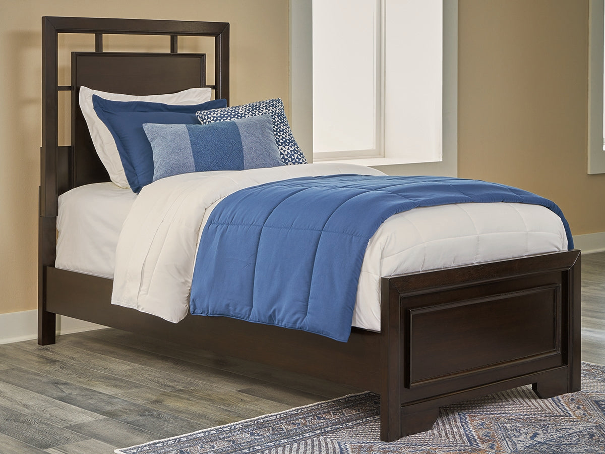 Tampa Furniture Outlet Lutz - Ashley Furniture - Covetown Bedroom - Twin Panel Bed / Dark Brown - B441B2