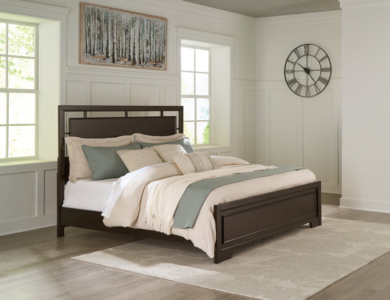 Tampa Furniture Outlet Lutz - Ashley Furniture - Covetown Bedroom - King Panel Bed / Dark Brown - B441B8
