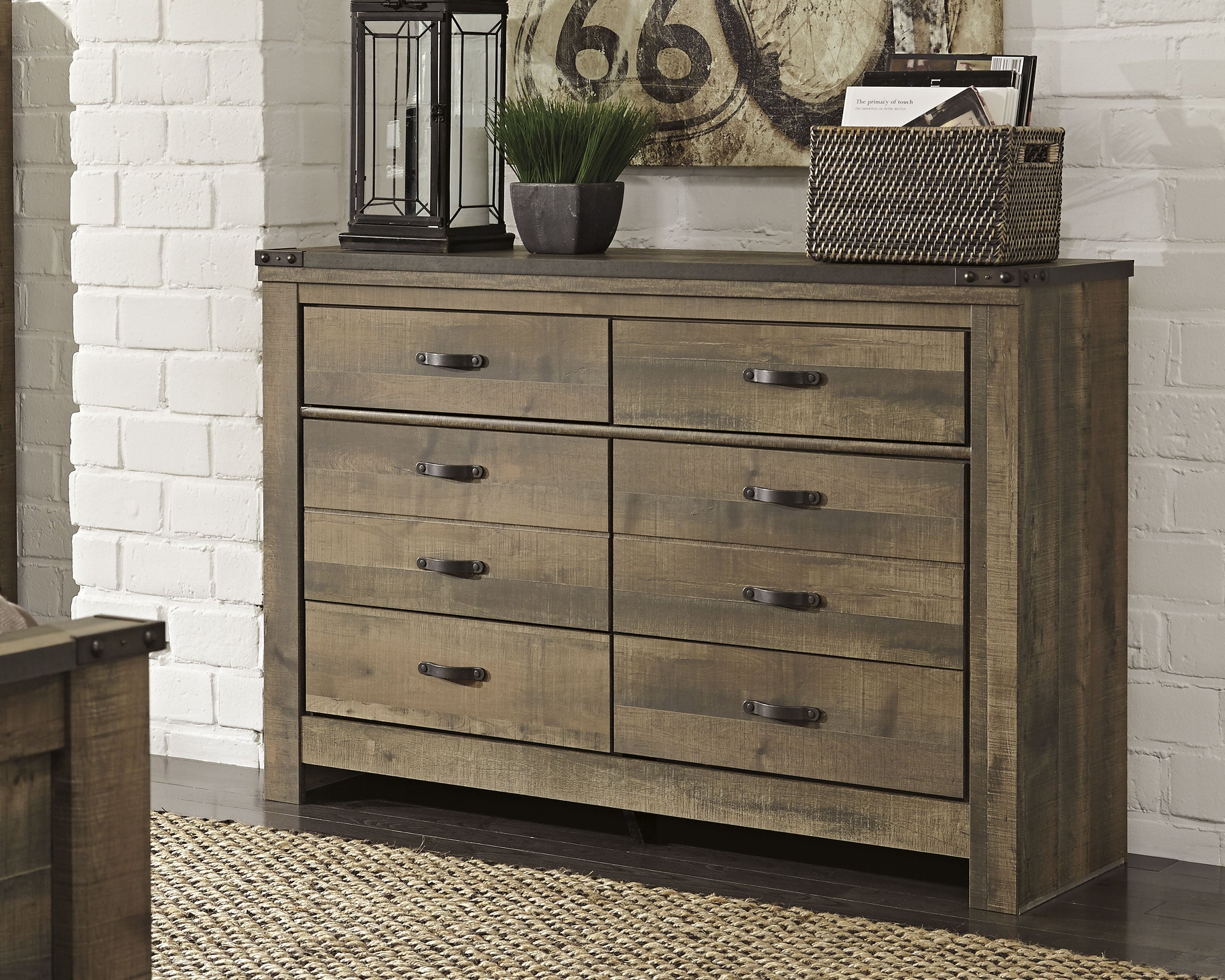 Tampa Furniture Outlet Lutz - Ashley Furniture - Trinell Bedroom - Six Drawer Dresser / Brown - B446-31