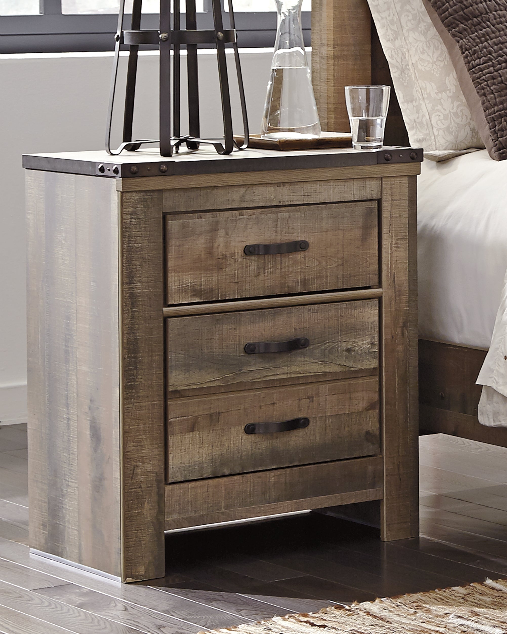 Tampa Furniture Outlet Lutz - Ashley Furniture - Trinell Bedroom - Two Drawer Night Stand / Brown - B446-92