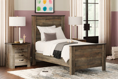 Tampa Furniture Outlet Lutz - Ashley Furniture - Trinell Bedroom - Twin Panel Bed / Brown - B446B2