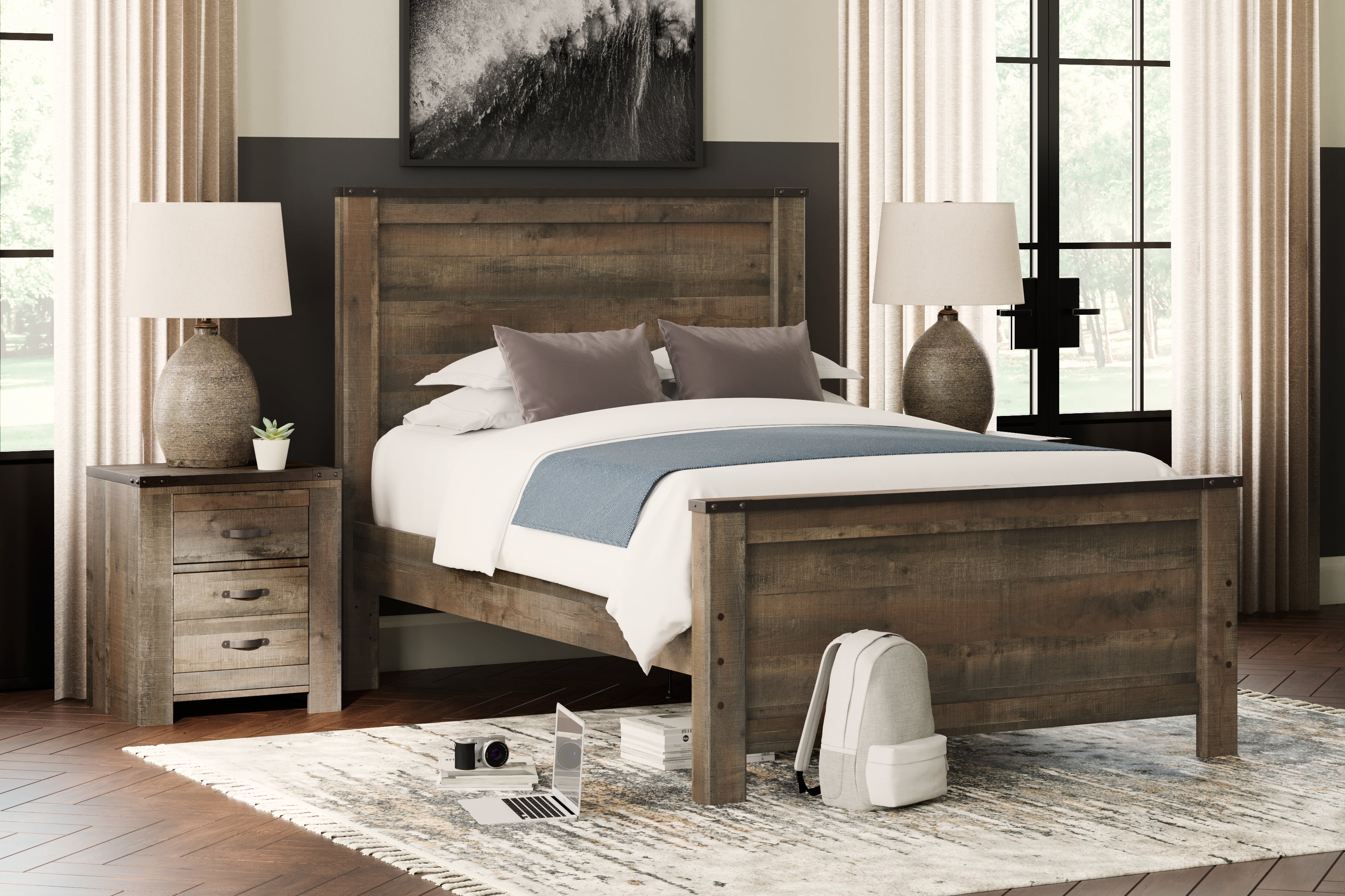 Tampa Furniture Outlet Lutz - Ashley Furniture - Trinell Bedroom - Full Panel Bed / Brown - B446B3
