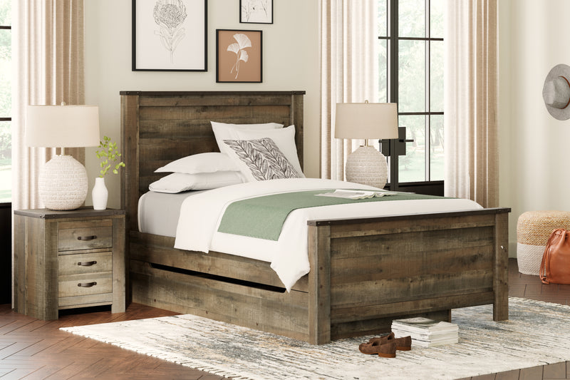 Tampa Furniture Outlet Lutz - Ashley Furniture - Trinell Bedroom - Full Panel Bed with 1 Large Storage Drawer / Brown - B446B9