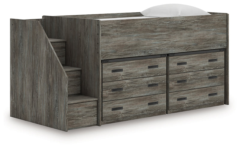 Frandern Twin Loft Bed with Bookcase Storage