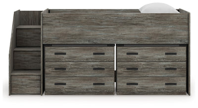 Frandern Twin Loft Bed with Bookcase Storage