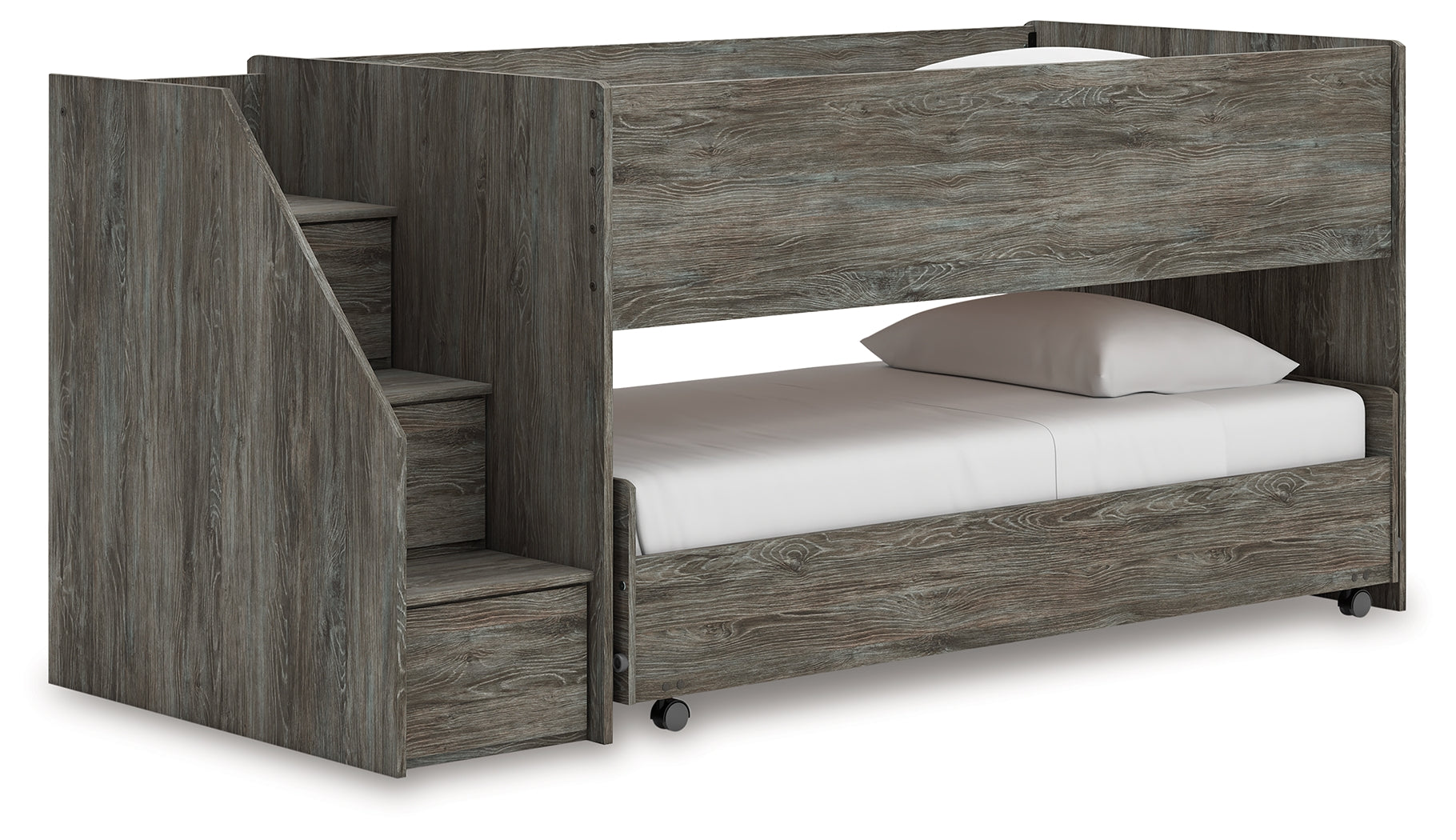 Tampa Furniture Outlet Lutz - Ashley Furniture - Frandern Bedroom - Twin over Twin Loft Bed / Gray - B4480B13