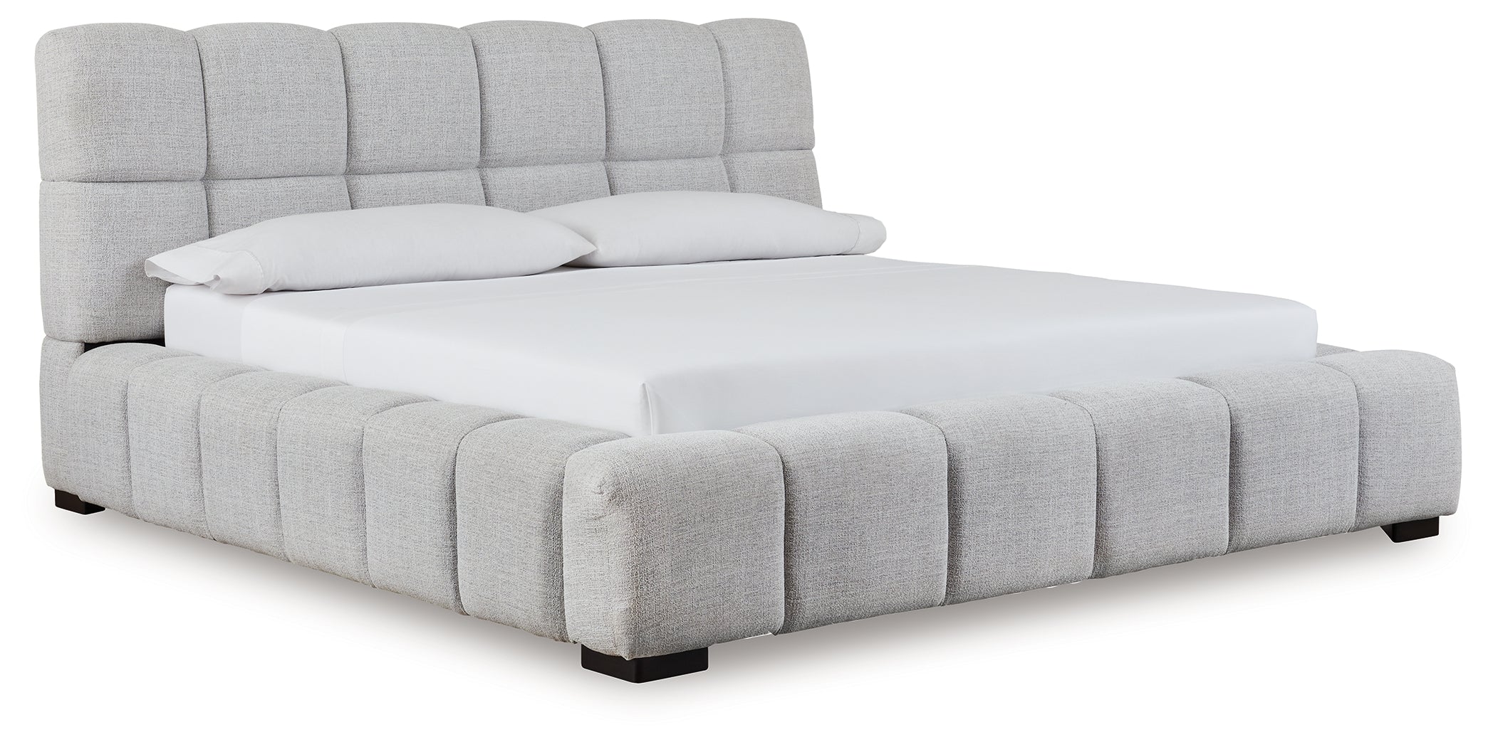 Tampa Furniture Outlet Lutz - Ashley Furniture - Grendusk Bedroom - Queen Upholstered Bed / Light Gray - PCB584B1