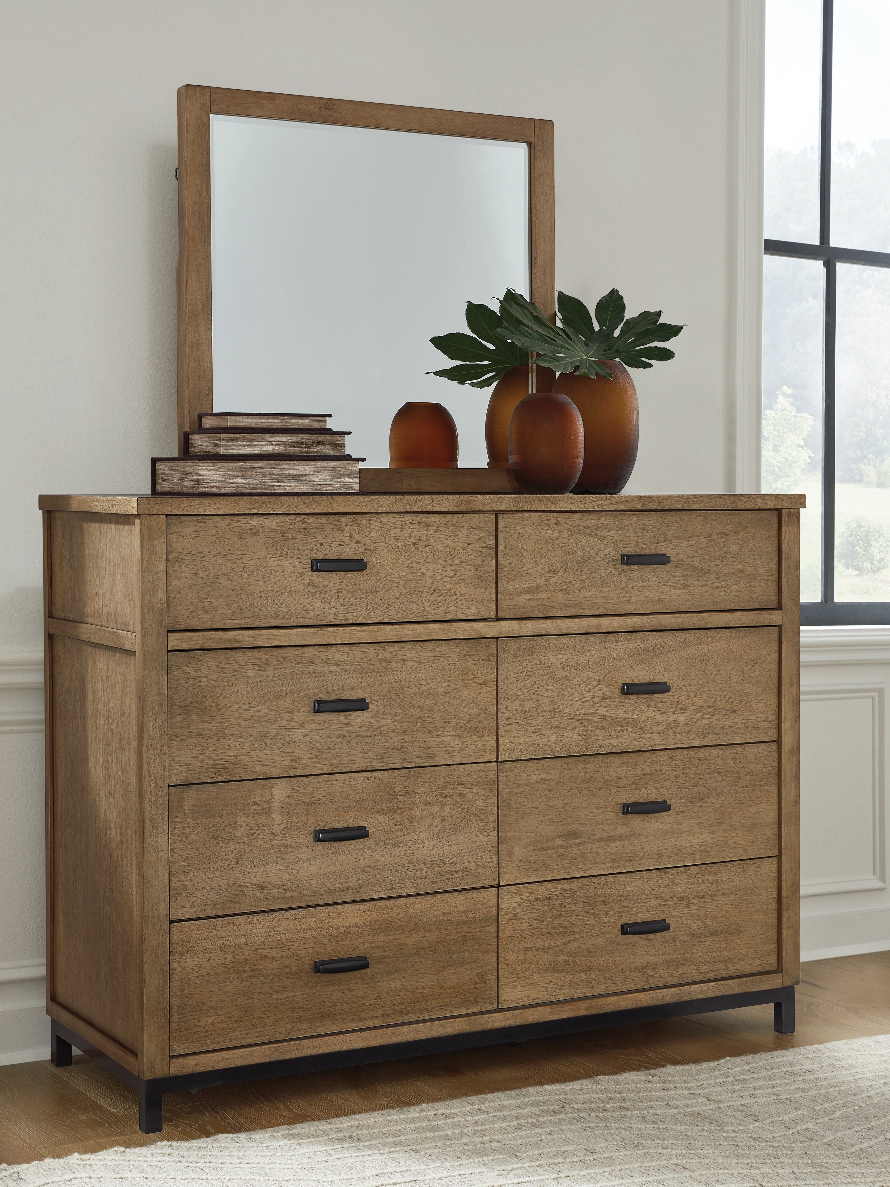 Tampa Furniture Outlet Lutz - Ashley Furniture - Tomtyn Bedroom - Dresser and Mirror / Light Brown - B622B1