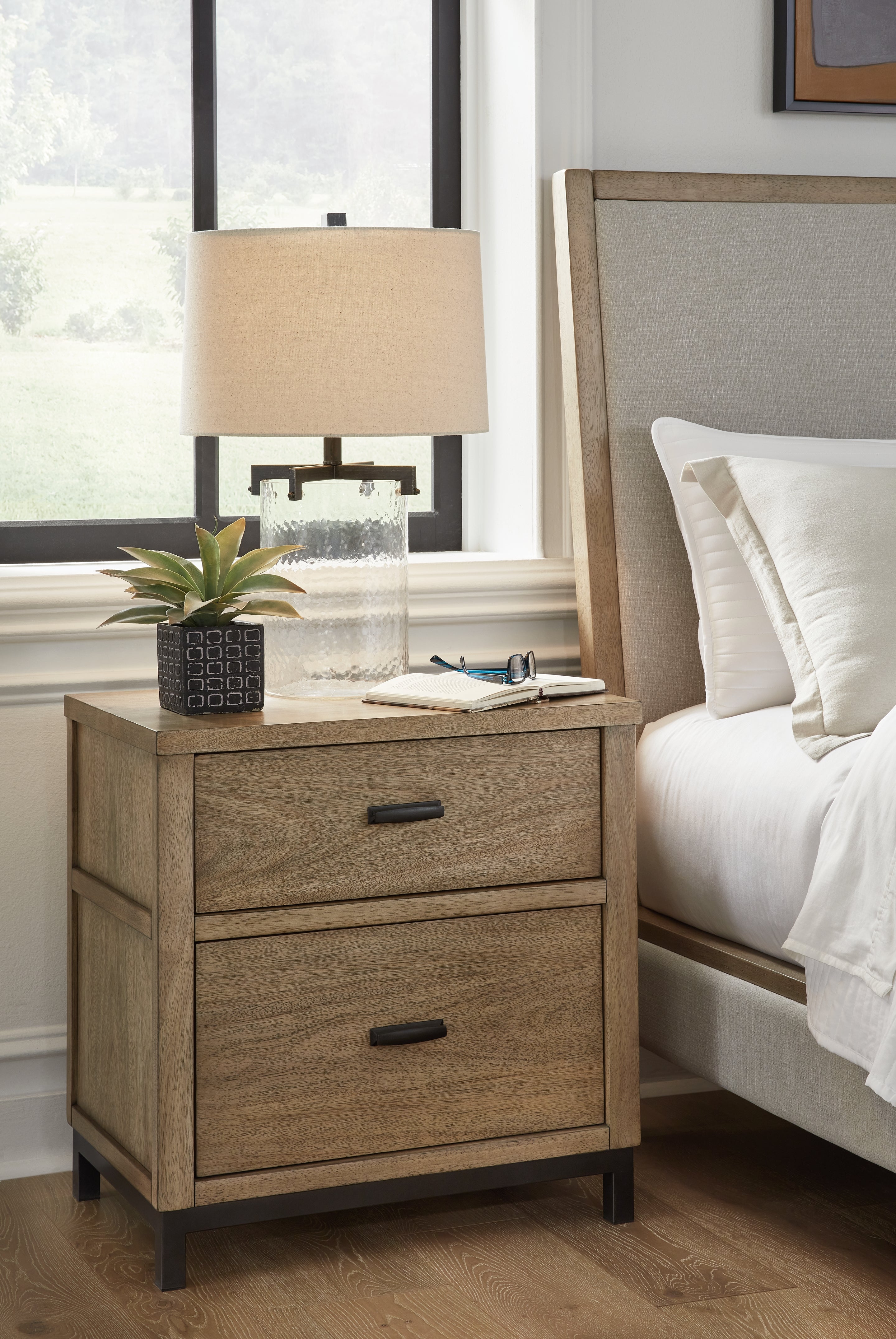 Tampa Furniture Outlet Lutz - Ashley Furniture - Tomtyn Bedroom - Two Drawer Night Stand / Light Brown - B622-92