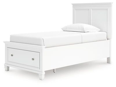 Tampa Furniture Outlet Lutz - Ashley Furniture - Fortman Bedroom - Twin Panel Storage Bed / White - B680B24