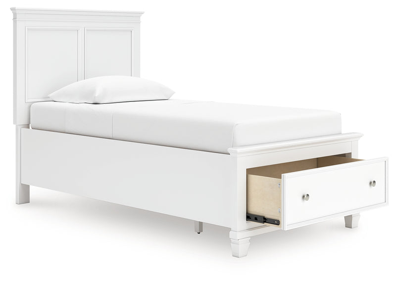 Tampa Furniture Outlet Lutz - Ashley Furniture - Fortman Bedroom - Twin Panel Storage Bed / White - B680B24