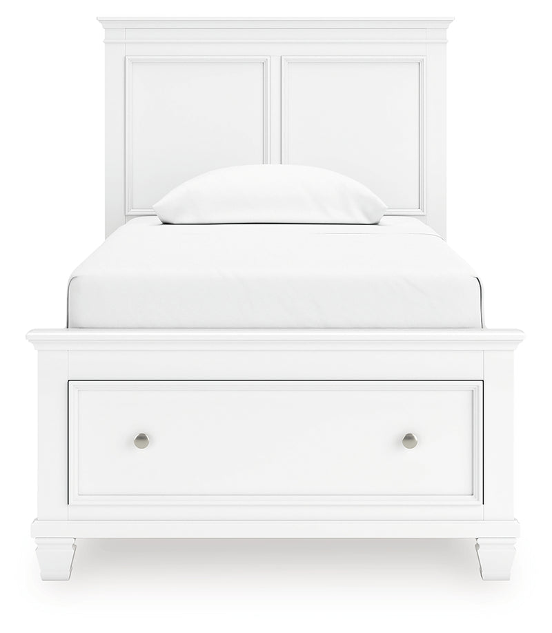 Tampa Furniture Outlet Lutz - Ashley Furniture - Fortman Bedroom - Twin Panel Storage Bed / White - B680B24