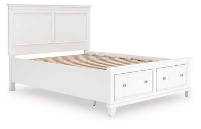 Tampa Furniture Outlet Lutz - Ashley Furniture - Fortman Bedroom - Queen Panel Storage Bed / White - B680B20