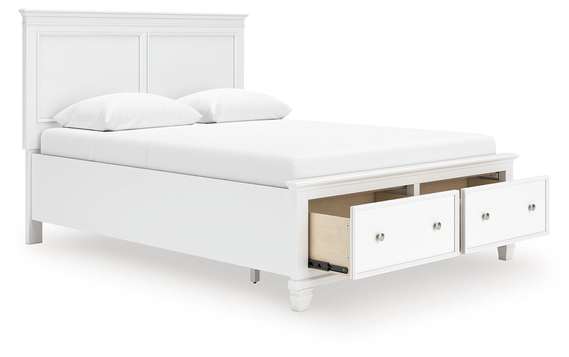 Tampa Furniture Outlet Lutz - Ashley Furniture - Fortman Bedroom - Queen Panel Storage Bed / White - B680B20