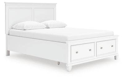 Tampa Furniture Outlet Lutz - Ashley Furniture - Fortman Bedroom - Queen Panel Storage Bed / White - B680B20