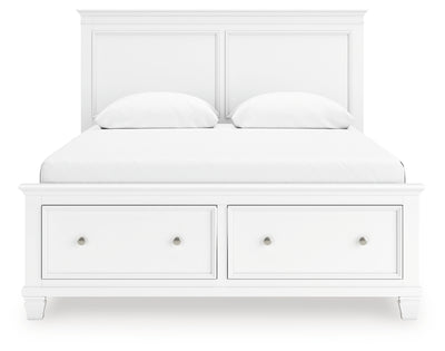 Tampa Furniture Outlet Lutz - Ashley Furniture - Fortman Bedroom - Queen Panel Storage Bed / White - B680B20