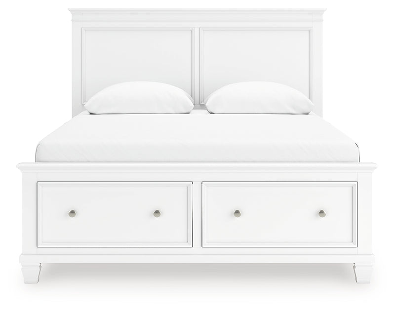 Tampa Furniture Outlet Lutz - Ashley Furniture - Fortman Bedroom - Queen Panel Storage Bed / White - B680B20
