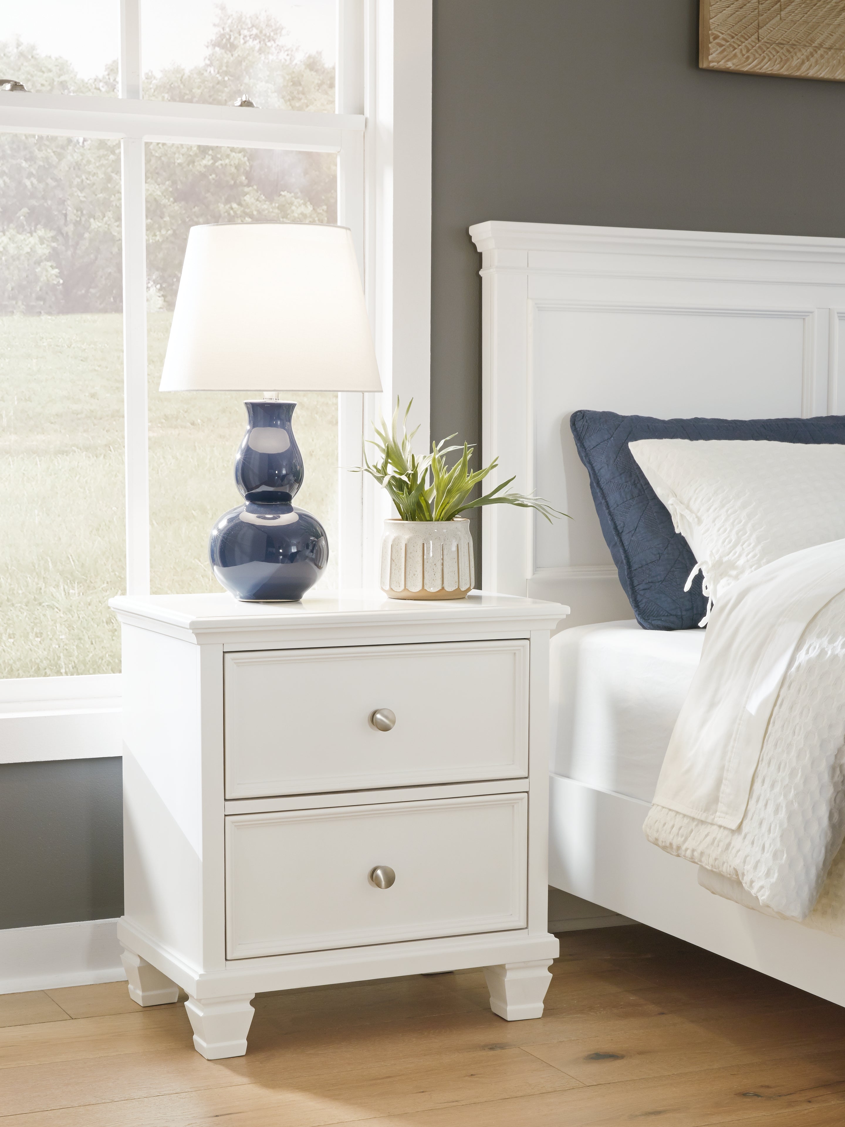 Tampa Furniture Outlet Lutz - Ashley Furniture - Fortman Bedroom - Two Drawer Night Stand / White - B680-92