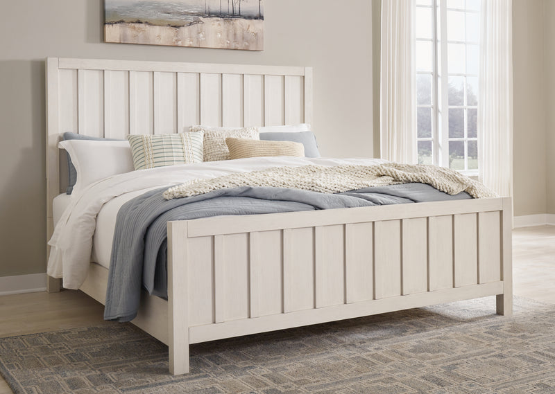 Tampa Furniture Outlet Lutz - Ashley Furniture - Shaybrock Bedroom - Queen Panel Bed / Antique White - B683B2