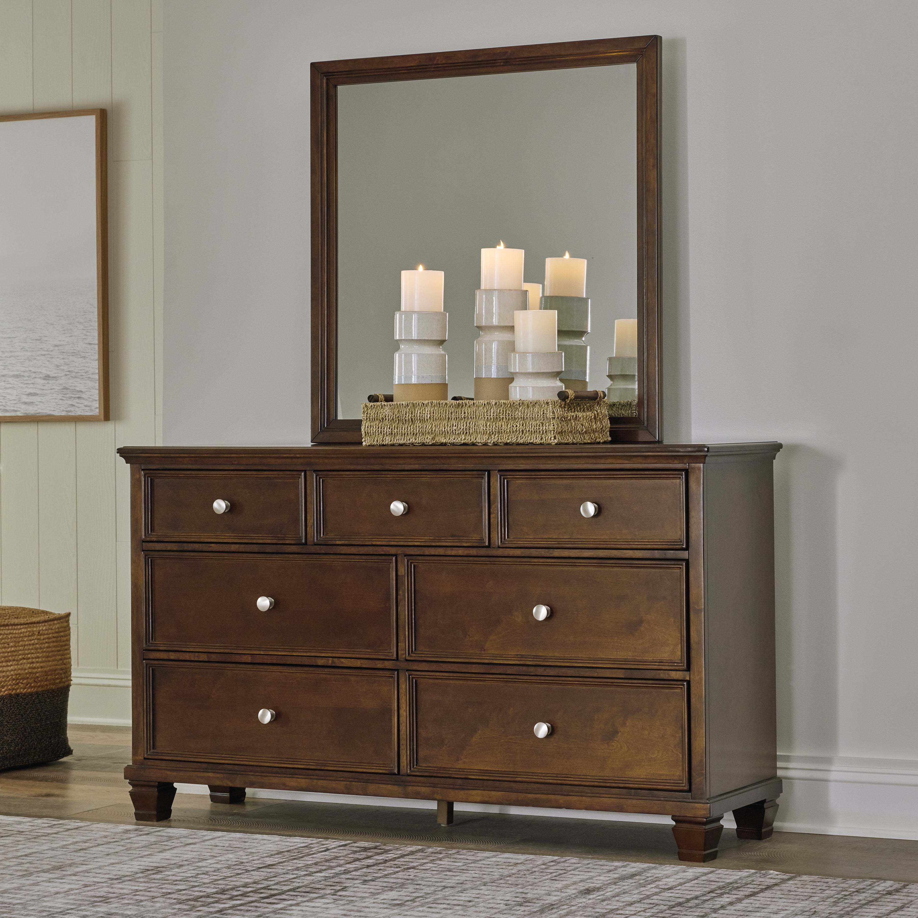 Tampa Furniture Outlet Lutz - Ashley Furniture - Danabrin Bedroom - Dresser and Mirror / Brown - B685B1