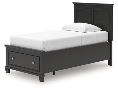 Tampa Furniture Outlet Lutz - Ashley Furniture - Lanolee Bedroom - Twin Panel Storage Bed / Black - B687B21