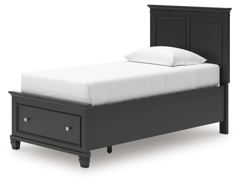 Tampa Furniture Outlet Lutz - Ashley Furniture - Lanolee Bedroom - Twin Panel Storage Bed / Black - B687B21