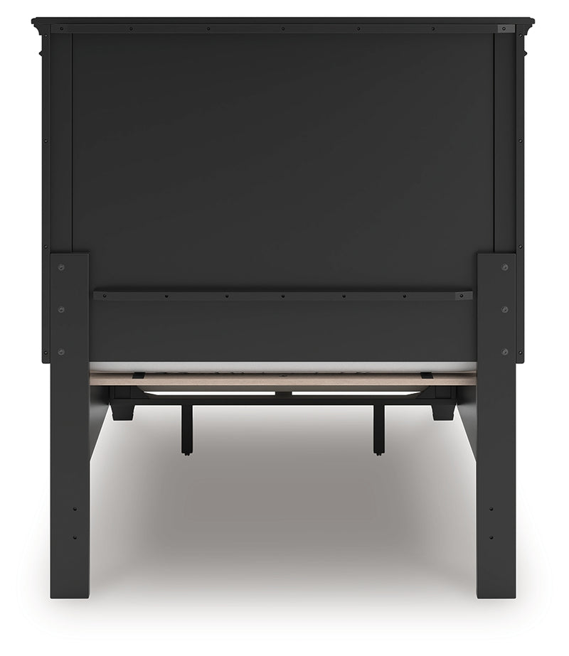 Tampa Furniture Outlet Lutz - Ashley Furniture - Lanolee Bedroom - Twin Panel Storage Bed / Black - B687B21