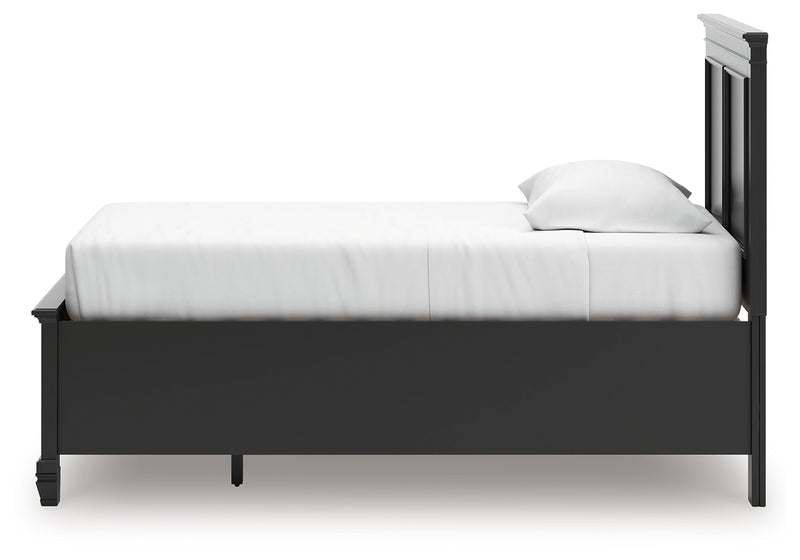 Tampa Furniture Outlet Lutz - Ashley Furniture - Lanolee Bedroom - Twin Panel Storage Bed / Black - B687B21