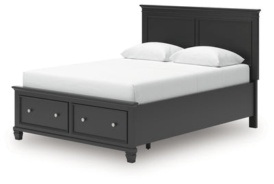 Tampa Furniture Outlet Lutz - Ashley Furniture - Lanolee Bedroom - Queen Panel Storage Bed / Black - B687B17