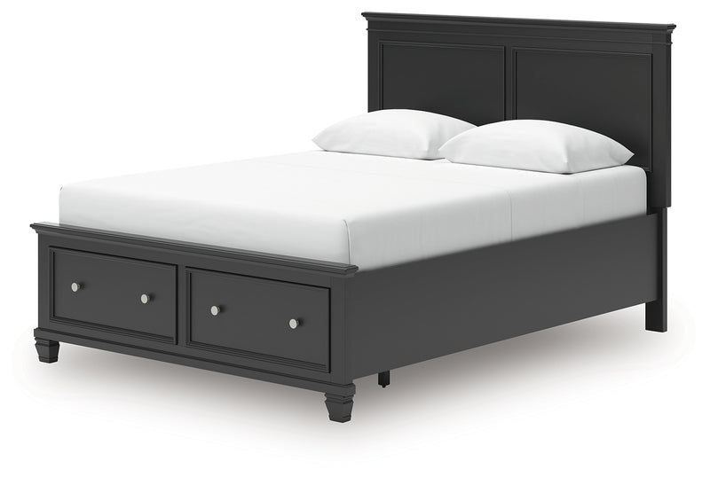 Tampa Furniture Outlet Lutz - Ashley Furniture - Lanolee Bedroom - Queen Panel Storage Bed / Black - B687B17