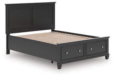 Tampa Furniture Outlet Lutz - Ashley Furniture - Lanolee Bedroom - Queen Panel Storage Bed / Black - B687B17