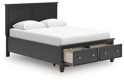 Tampa Furniture Outlet Lutz - Ashley Furniture - Lanolee Bedroom - Queen Panel Storage Bed / Black - B687B17