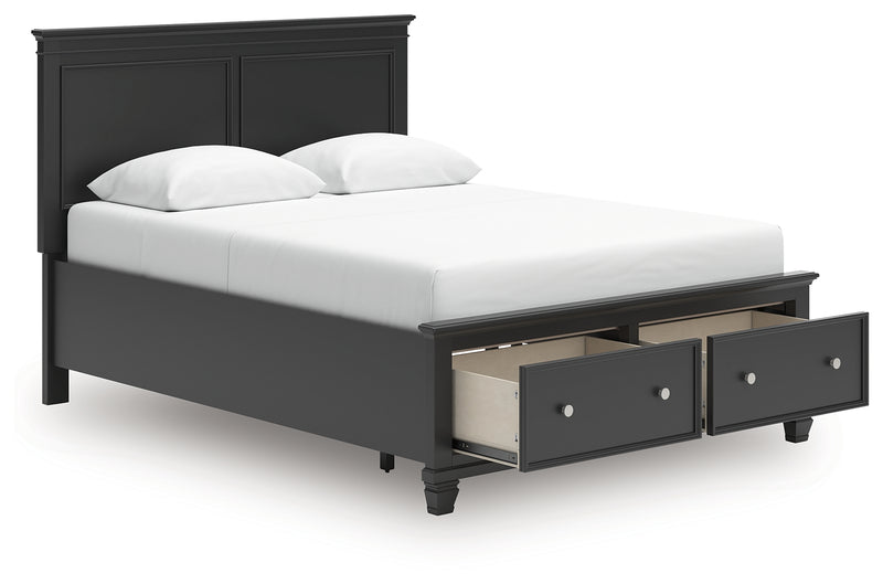 Tampa Furniture Outlet Lutz - Ashley Furniture - Lanolee Bedroom - Queen Panel Storage Bed / Black - B687B17