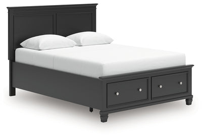 Tampa Furniture Outlet Lutz - Ashley Furniture - Lanolee Bedroom - Queen Panel Storage Bed / Black - B687B17