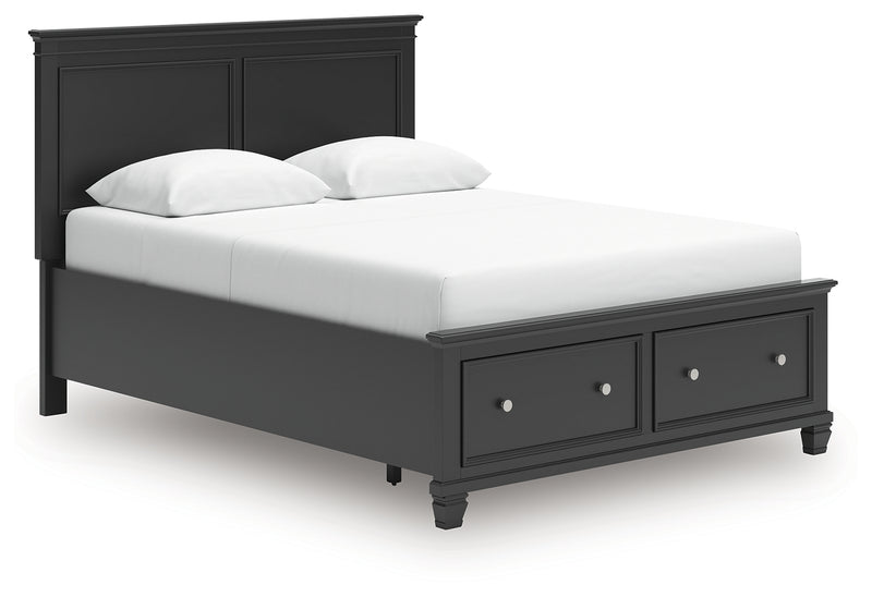 Tampa Furniture Outlet Lutz - Ashley Furniture - Lanolee Bedroom - Queen Panel Storage Bed / Black - B687B17