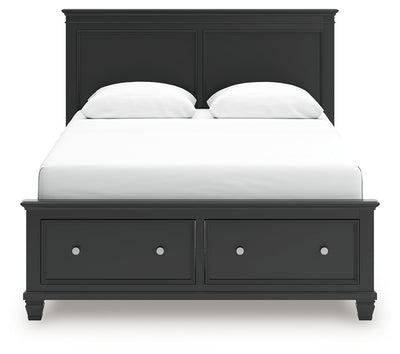 Tampa Furniture Outlet Lutz - Ashley Furniture - Lanolee Bedroom - Queen Panel Storage Bed / Black - B687B17