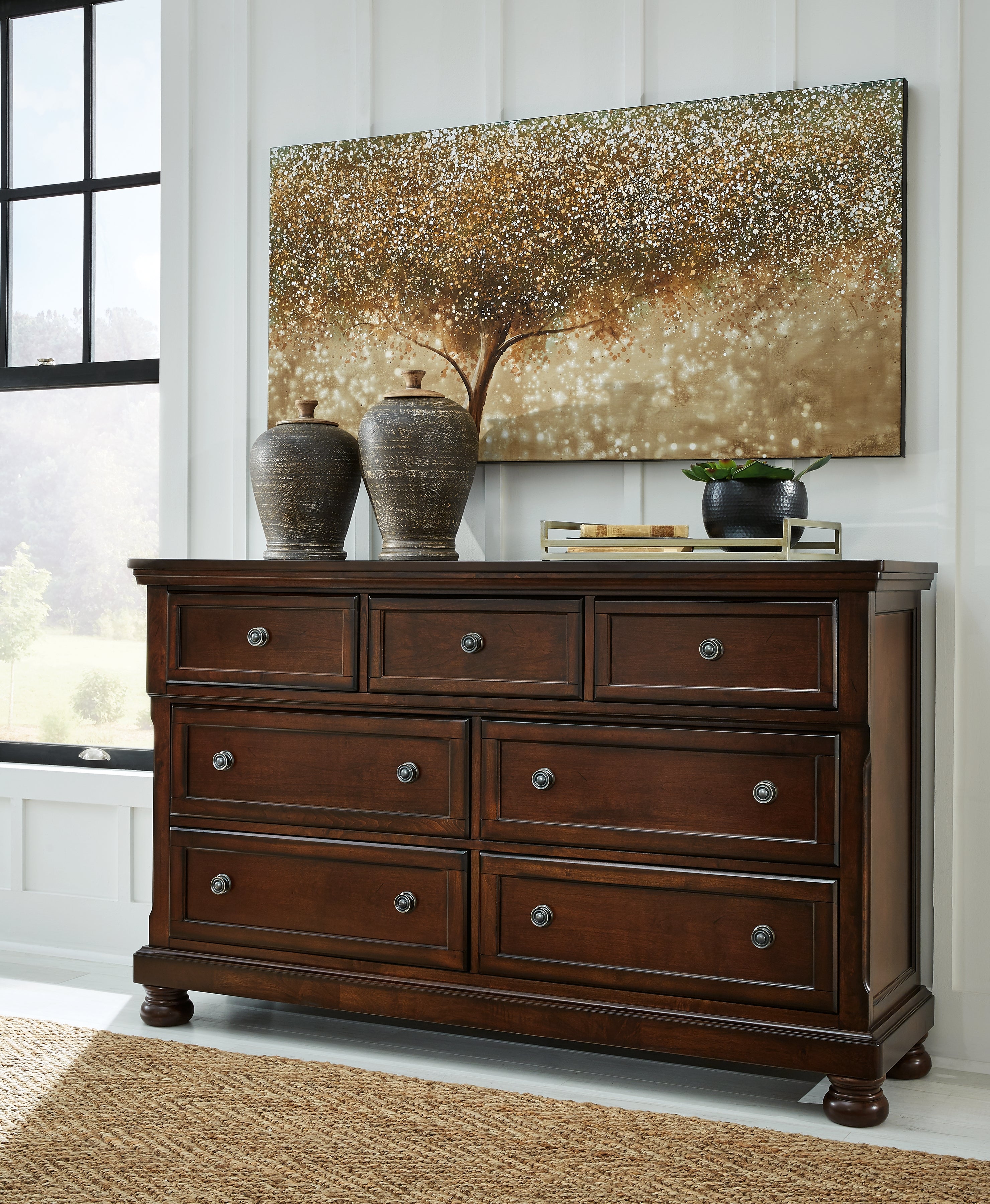 Tampa Furniture Outlet Lutz - Ashley Furniture - Porter Bedroom - Dresser / Rustic Brown - B697-31