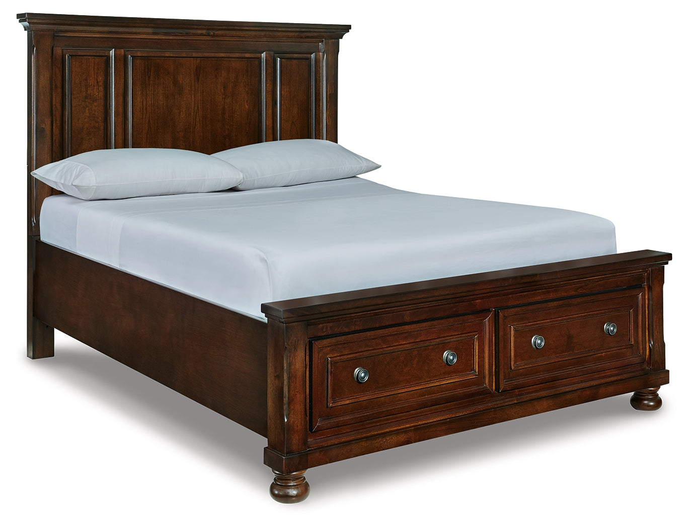 Tampa Furniture Outlet Lutz - Ashley Furniture - Porter Bedroom - Queen Panel Storage Bed / Rustic Brown - B697B42