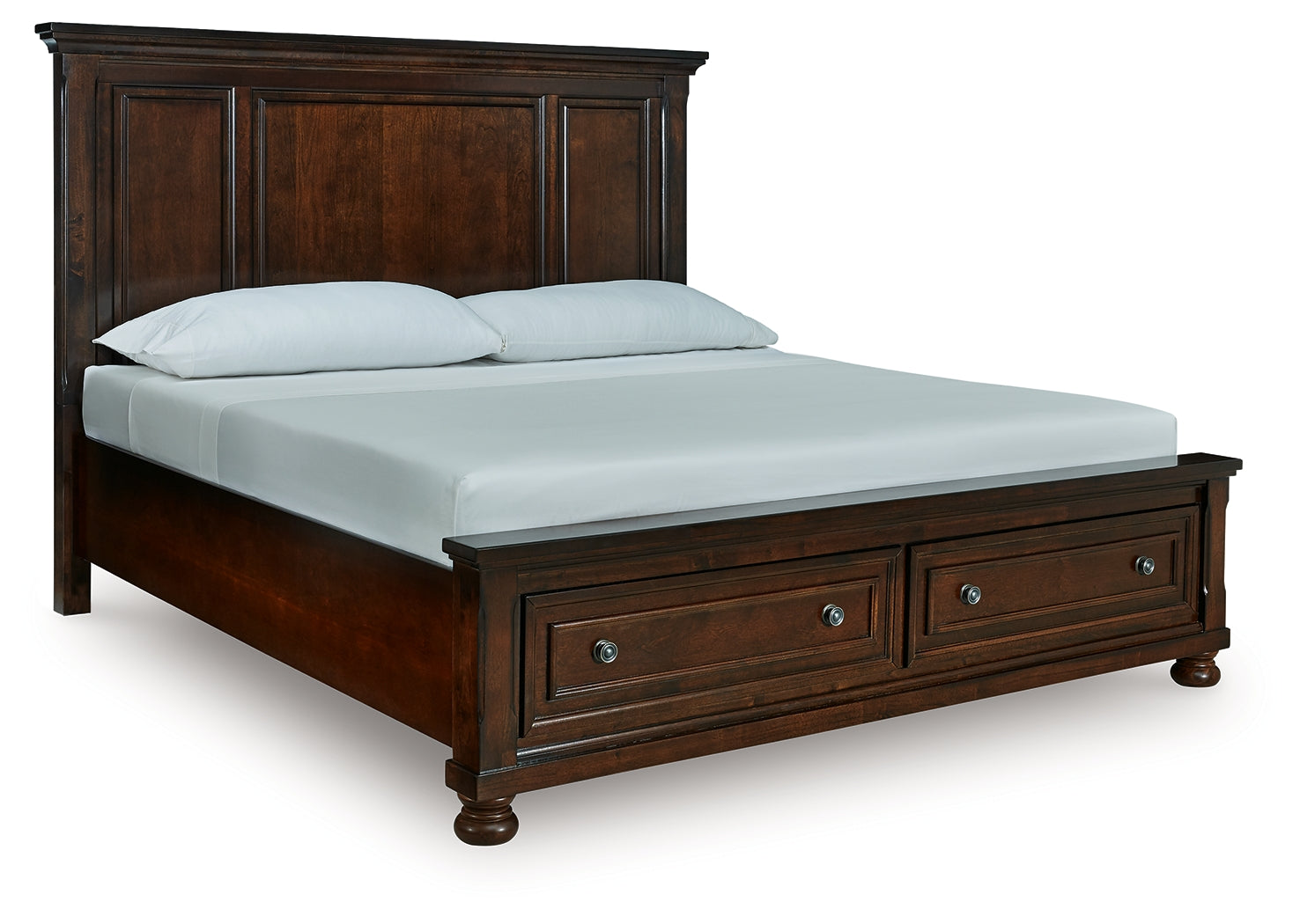 Tampa Furniture Outlet Lutz - Ashley Furniture - Porter Bedroom - California King Panel Storage Bed / Rustic Brown - B697B46