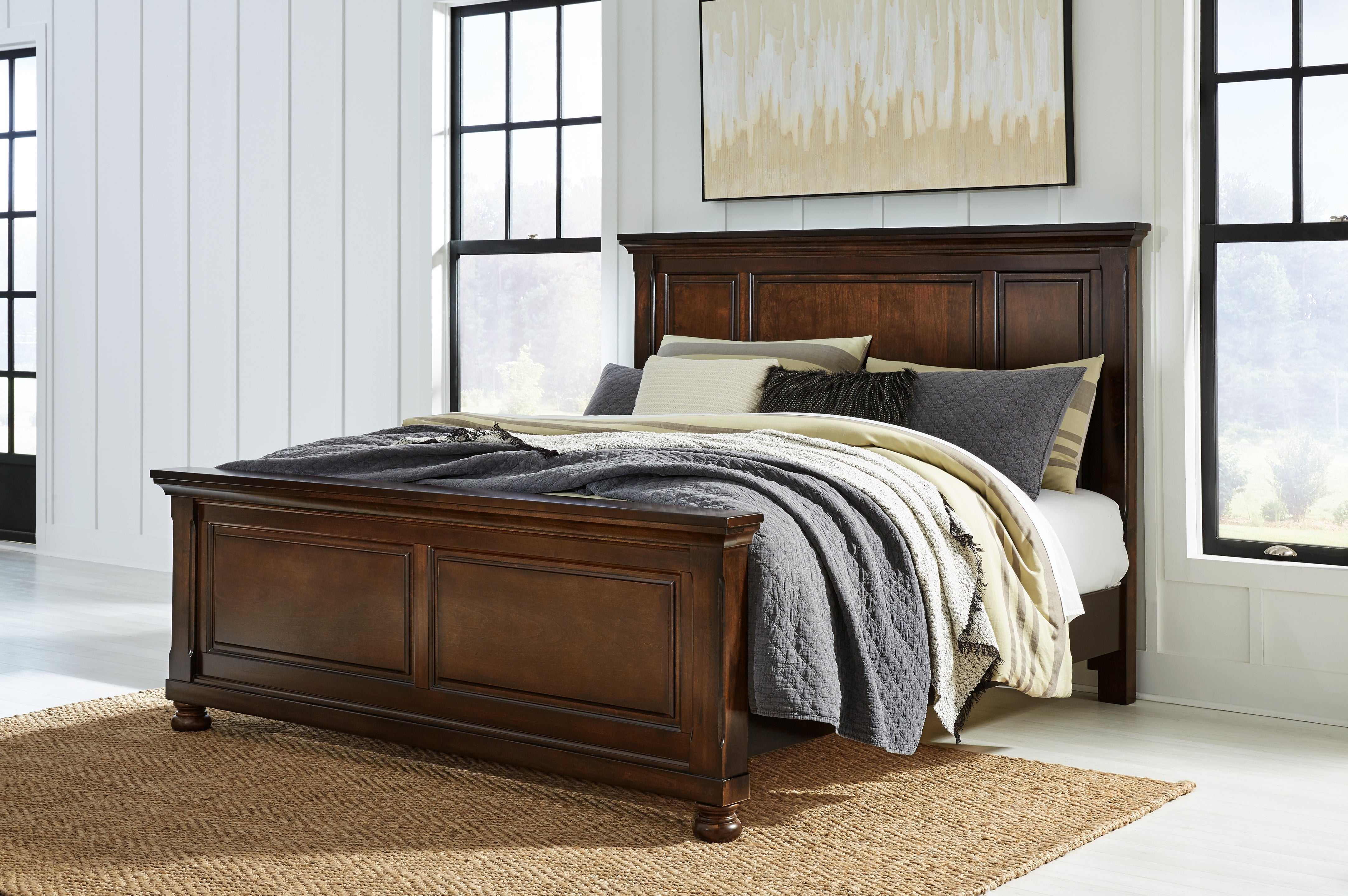 Tampa Furniture Outlet Lutz - Ashley Furniture - Porter Bedroom - California King Panel Bed / Rustic Brown - B697B12