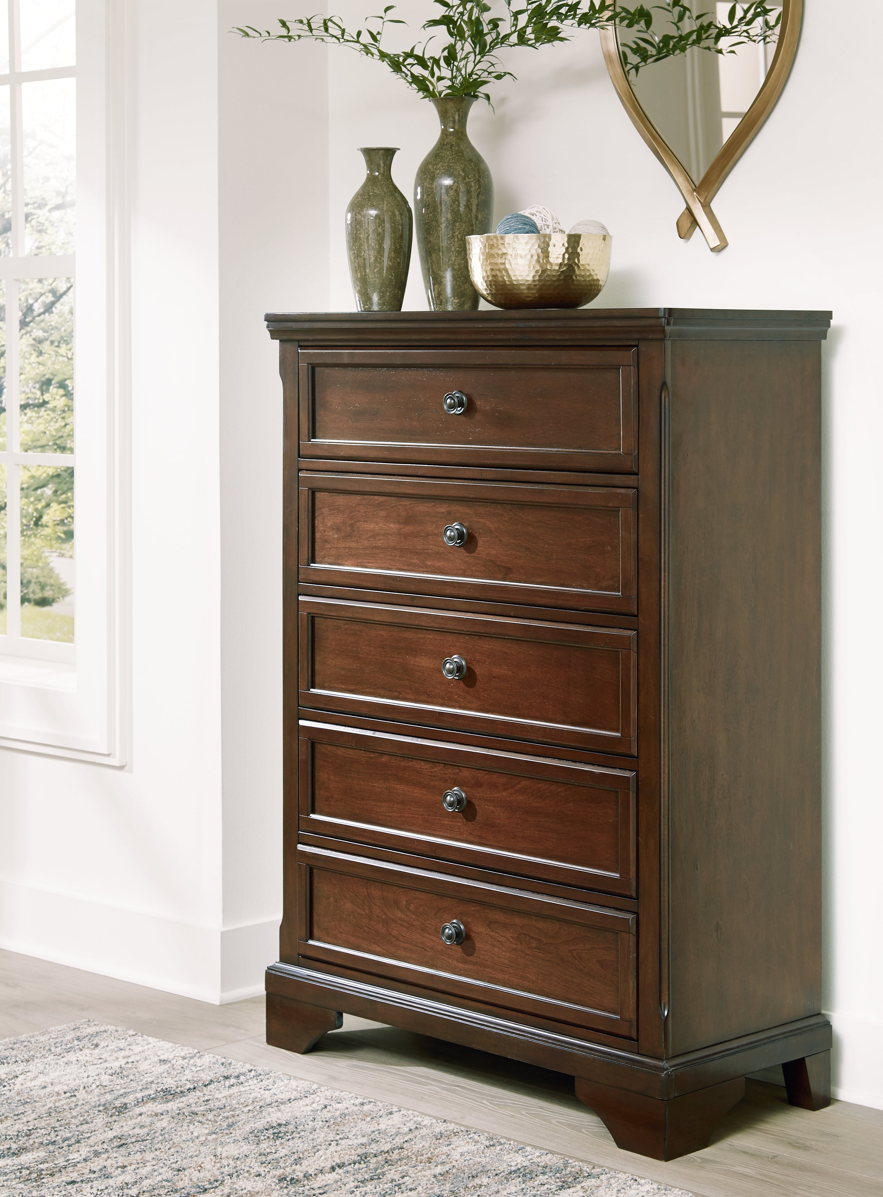 Tampa Furniture Outlet Lutz - Ashley Furniture - Trellington Bedroom - Five Drawer Chest / Brown - B716-46