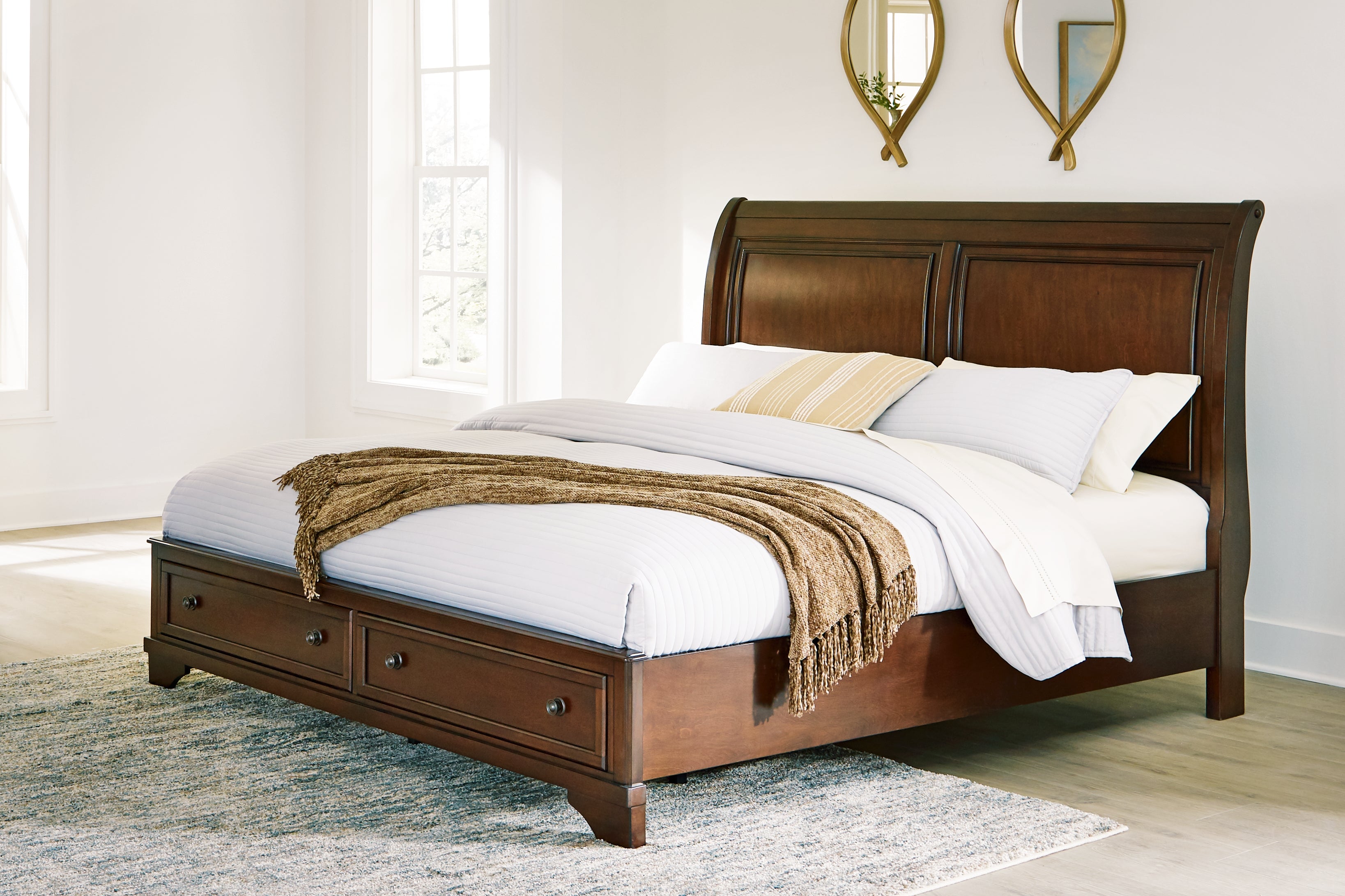 Tampa Furniture Outlet Lutz - Ashley Furniture - Trellington Bedroom - King Sleigh Storage Bed / Brown - B716B2