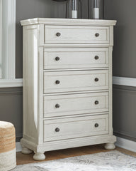Tampa Furniture Outlet Lutz - Ashley Furniture - Robbinsdale Bedroom - Five Drawer Chest / Antique White - B742-46