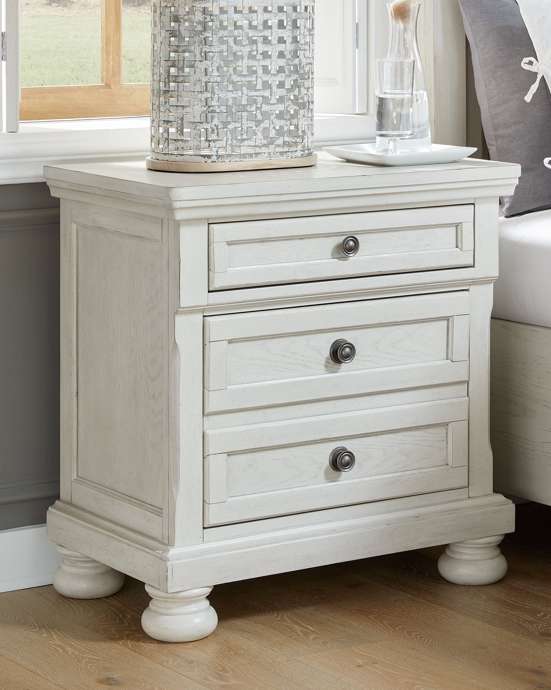 Tampa Furniture Outlet Lutz - Ashley Furniture - Robbinsdale Bedroom - Two Drawer Night Stand / Antique White - B742-92