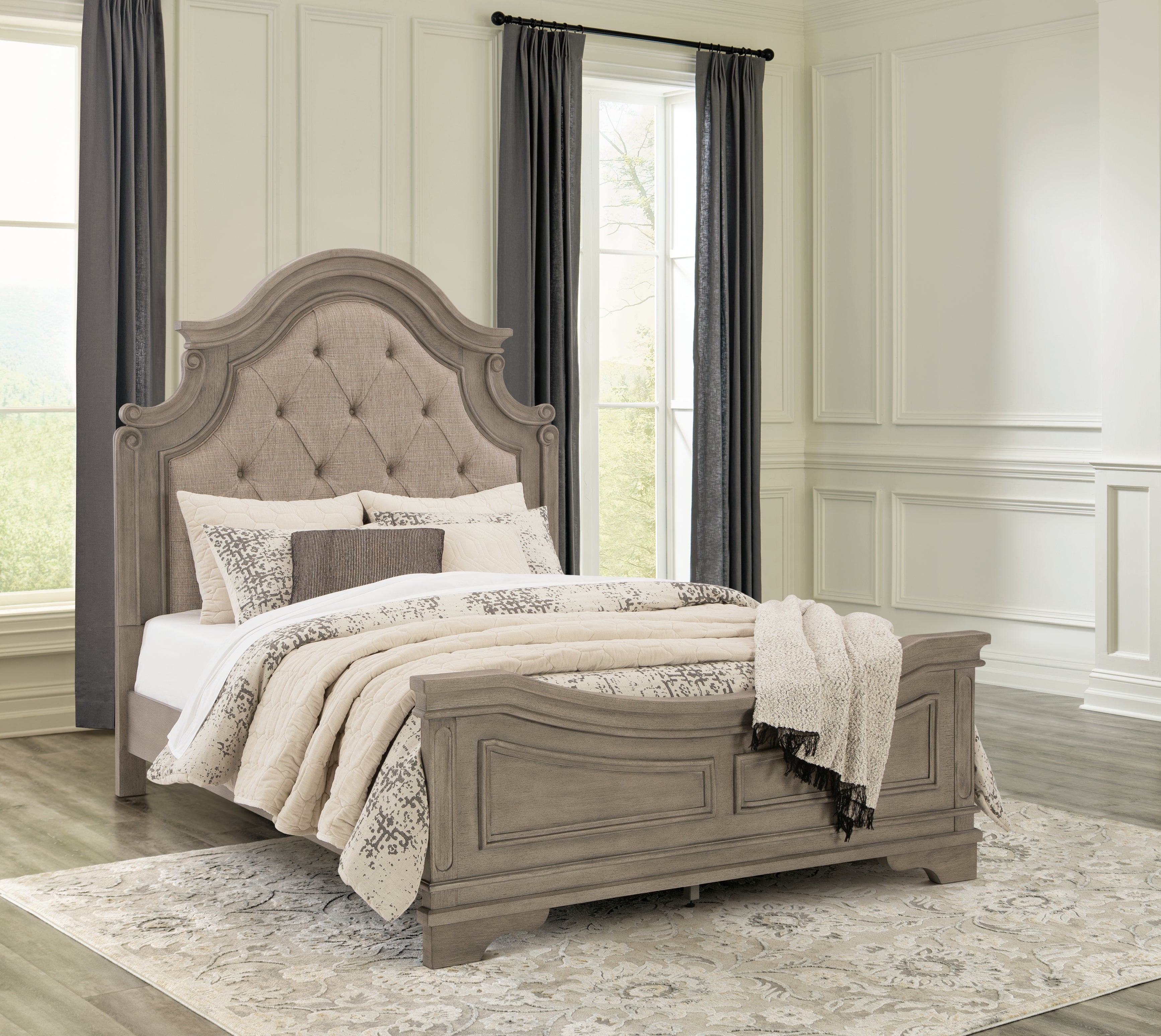 Tampa Furniture Outlet Lutz - Ashley Furniture - Lodenbay Bedroom - Queen Panel Bed / Antique Gray - B751B2