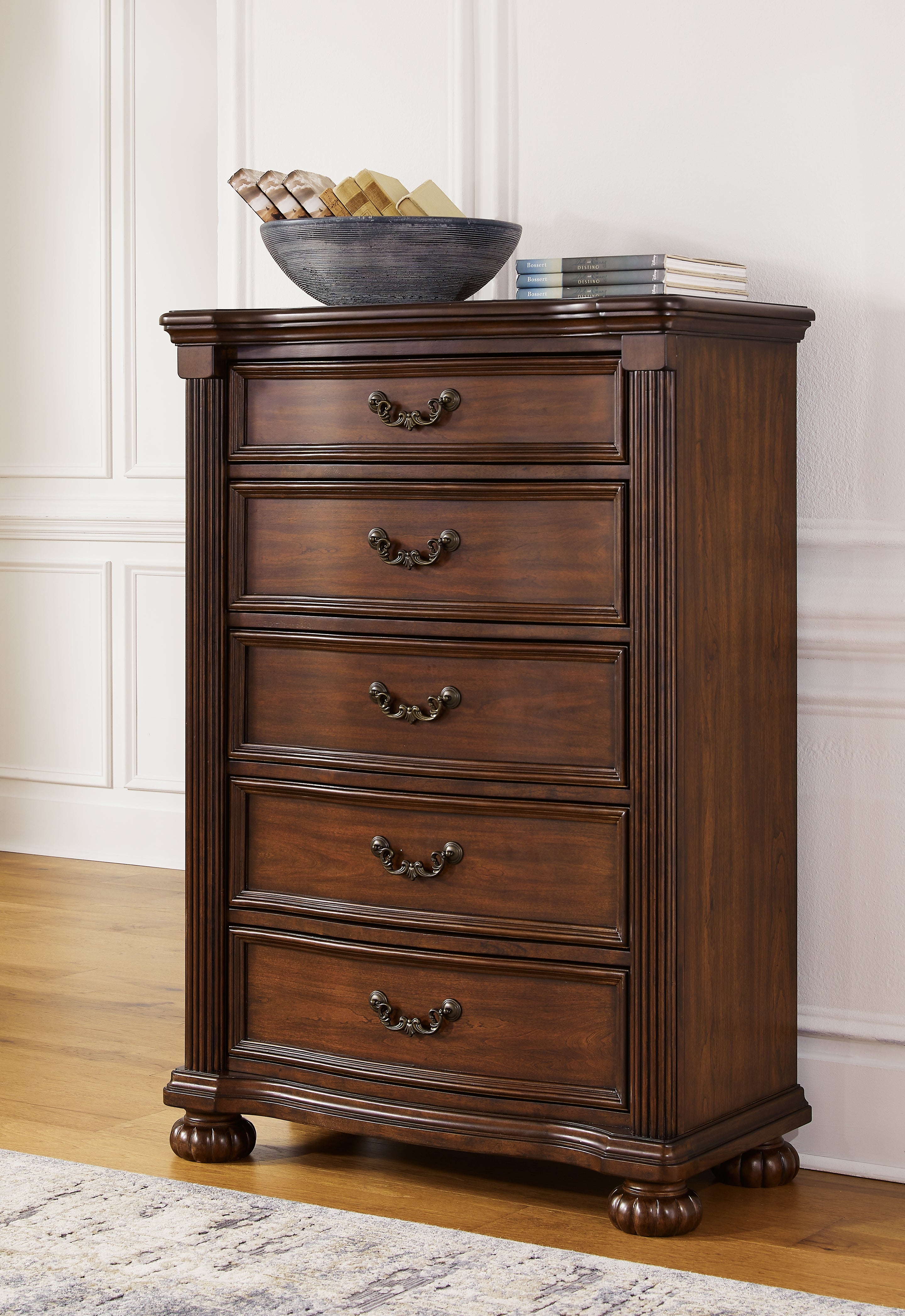 Tampa Furniture Outlet Lutz - Ashley Furniture - Lavinton Bedroom - Five Drawer Chest / Brown - B764-46