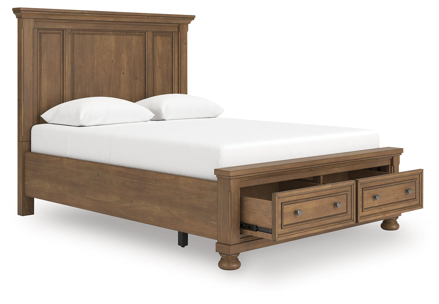 Tampa Furniture Outlet Lutz - Ashley Furniture - Feddinger Bedroom - Queen Panel Storage Bed / Medium Brown - PCB779B11